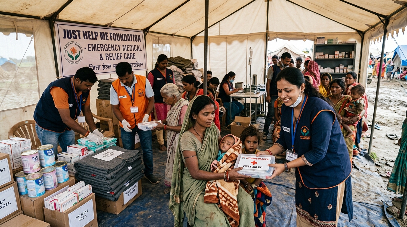 Medical Aid and Hygiene Support in Flood Camps